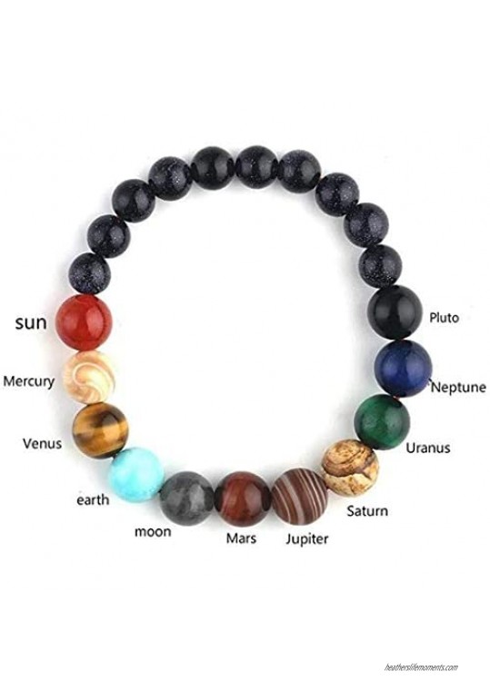 Comelyjewel Black Lava Stone 7 Chakra Bracelets Rock Bead Elastic Natural Stones Gemstones Yoga Beads Bracelets for Men Women Girls Jewelry