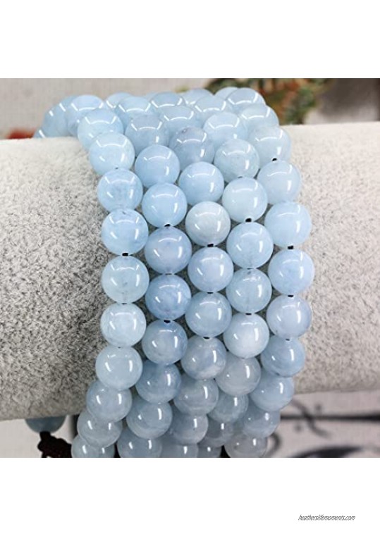 Keleny Gem Semi Precious Gemstones Crystal 8mm Round Beads Adjustable Braided Macrame Tassels Bracelets Unisex