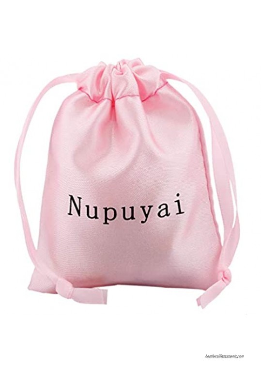 Nupuyai 8MM Stretch Bracelets for Unisex Healing Stone Bracelet with Dangle Heart Charm 7