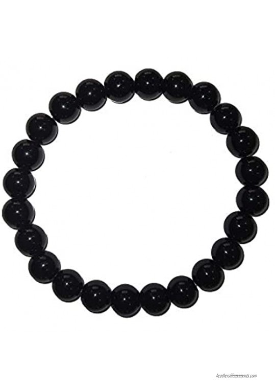 ROSTIVO Natural Black Obsidian Bracelet Beaded Bracelets for Men Women Boys and Girls Stretch Bracelet 8mm Feng Shui Bracelet Obsidian Crystal
