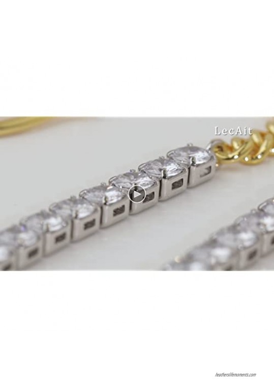 14K White Gold Plated Bracelet | 5mm Cubic Zirconia Classic Tennis Bracelet | silver Bracelets for women | Size 6-8 Inch