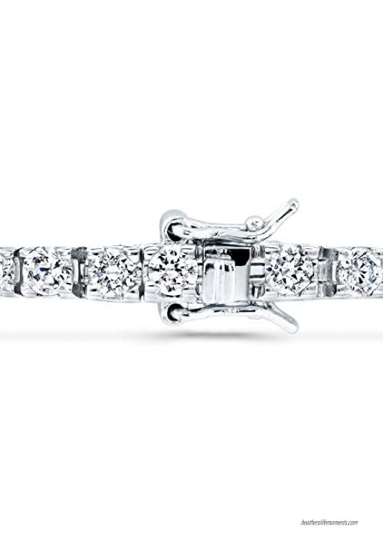 Diamond Wish Sterling Silver Simulated Round Cut CZ Diamond Tennis Bracelet (AAA quality) 7.5-inch