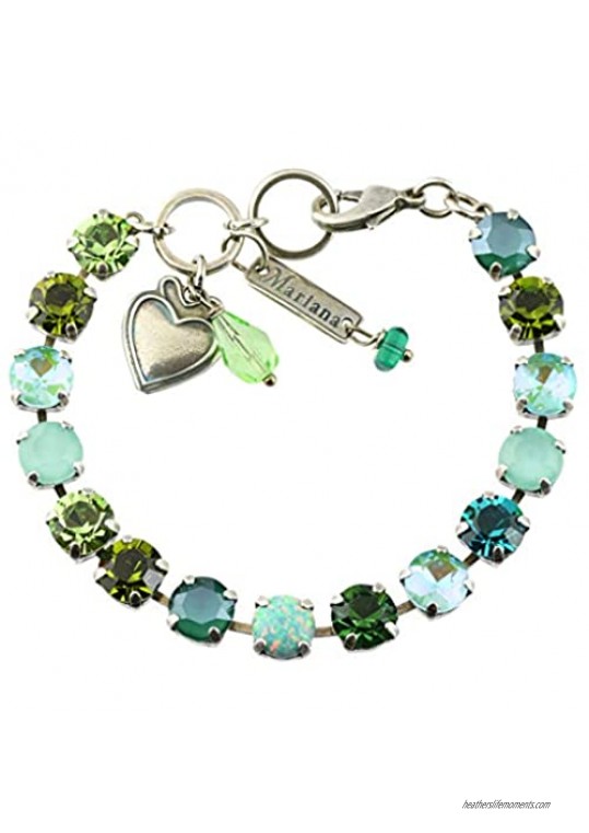 Mariana Ivy Silver Plated Crystal Tennis Bracelet  8"