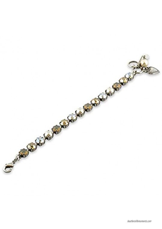 Mariana Jewelry Champagne and Caviar Bracelet Silver Plated with Crystal Nature Collection MAR-B-4252 3911 SP