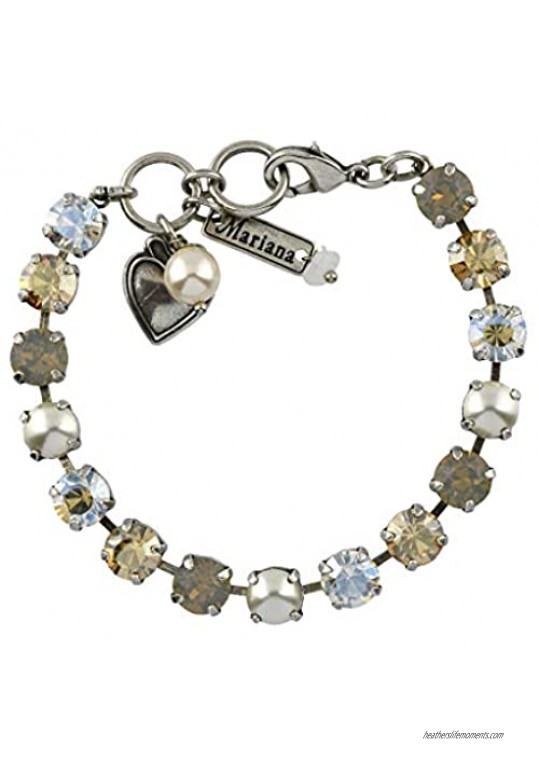 Mariana Jewelry Champagne and Caviar Bracelet  Silver Plated with Crystal  Nature Collection MAR-B-4252 3911 SP