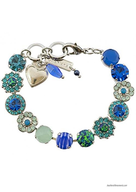 Mariana Serenity Rhodium Plated Star Flower Crystal Tennis Bracelet