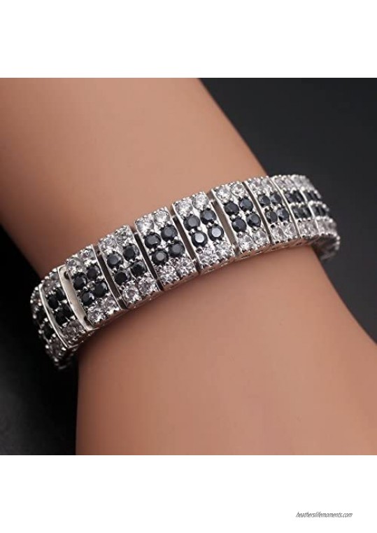 Women Jewelry Bracelets Multi Color Cubic Zirconia Bangle Links Bracelets Mother's Day Gifts for Mom 7 INCH