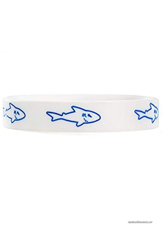 Caiyao 2pcs Shark Silicone Bracelet Fashion Rubber Sports Wrist Bracelet Ocean Beach Jewelry for Women and Men