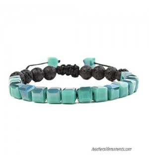 Essential Oil Bracelets  Lava Rock Stone Beads  Leather Braided Rope  Bracelets For Aromatherapy  Yoga  Meditation  Healing  Diffuser Bracelets For Men & Women  1 Pcs
