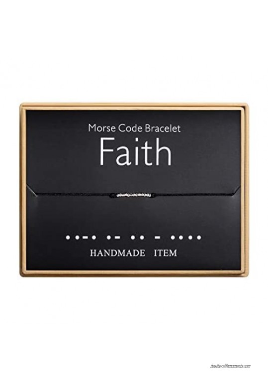 Faith Morse Code Bracelet Handmade Bead Adjustable String Bracelets Inspirational Jewelry for Women