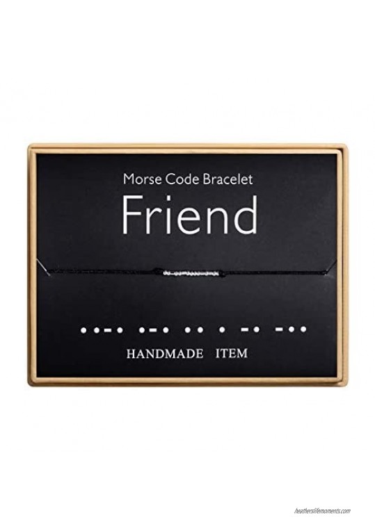 Friend Morse Code Bracelet Handmade Bead Adjustable String Bracelets Inspirational Jewelry for Women