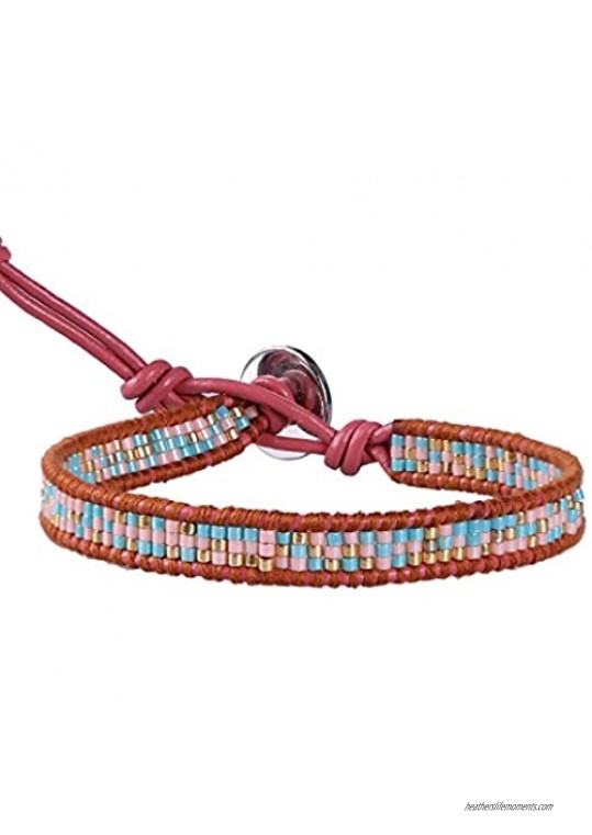 KELITCH Lapis Lazuli Miyuki Seed Beads Bracelet for Women Men Friendship Handmade Adjustable Rope Bangle Fashion Jewelry