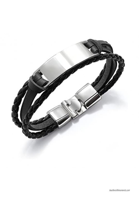 Leisure Moment Men and Women Multi-Layer Braided Leather Bracelets Creative Ethnic Style with Simple Clasp for Wrist Cuff Bangle Jewelry Fashion All-Match