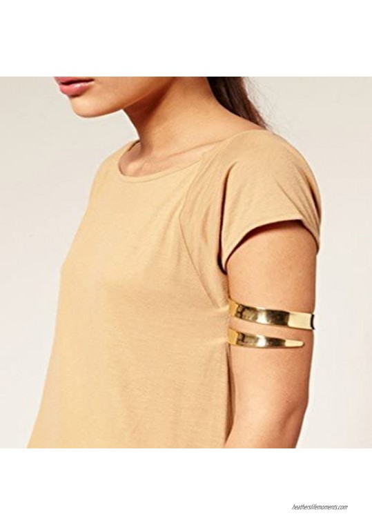 Tinde Minimalist Simple Swirl Upper Arm Cuff Bracelets for Women Girls Arm Bangle Armlets Adjustable Armband Bangle