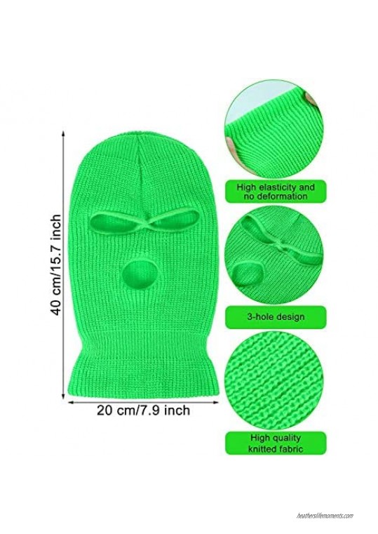 3 Holes Full Face Cover Knitted Balaclava Face Mask Winter Warm Knit Full Face Mask for Winter Adult Supplies Outdoor Sports
