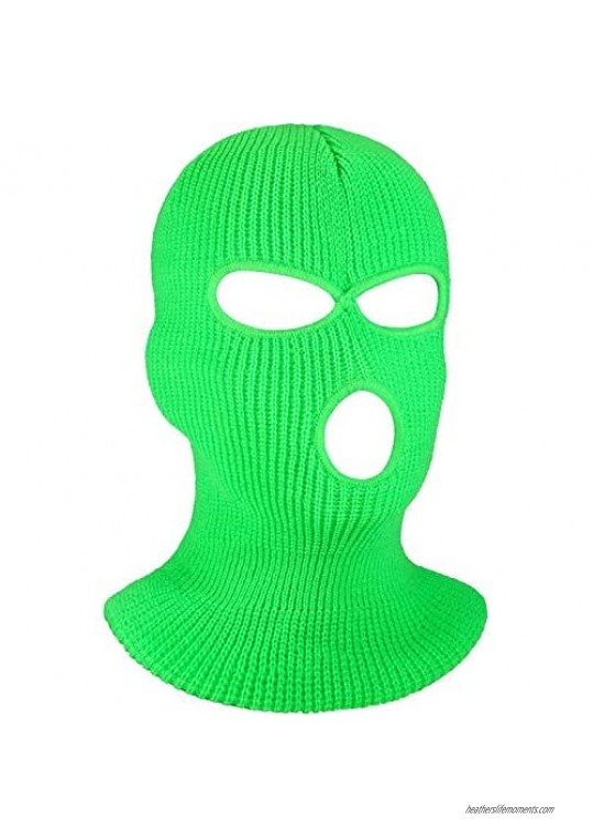 3 Holes Full Face Cover Knitted Balaclava Face Mask Winter Warm Knit Full Face Mask for Winter Adult Supplies Outdoor Sports
