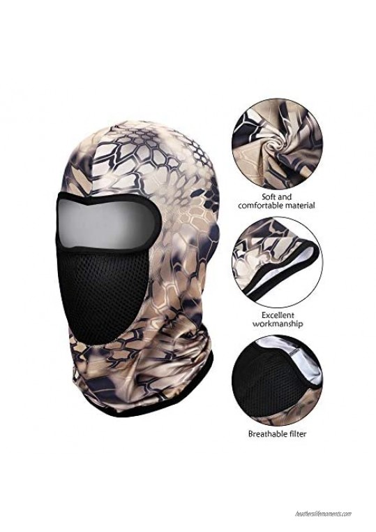 3 Pieces Summer Balaclava Face Mask Breathable Full Face Cool Mask Sun-Proof Full Face Cover for Outdoor Activities Favors