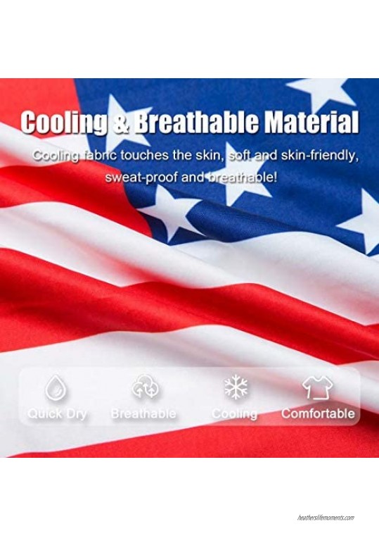 American US Flag Face Bandana Sun UV Dust Protection Reusable Washable Cloth Fabric Tube Scarf Neck Gaiter Breathable Motorcycle Running Hiking Cycling Balaclava Headwear for Men Women-C(3 Pack)