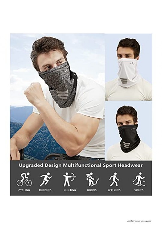 Anmyos 4Pc Neck Gaiter Adjustable Cooling Neck Gaiter Balaclava BandanaFace Coverings for Man&.Women Ice Silk UV Protection Windproof &. Dustproof Running Mask Suit for Outdoor Recreation.