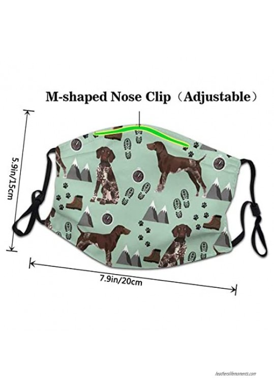 Breathable Face Masks German Shorthaired Pointer Dog Unisex Mouth Cap Washable Reusable Anti-Dust Face Bandanas1pcs Black