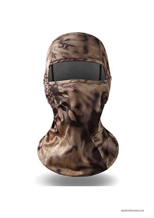 CHYOUL Balaclava Face Mask UV Protection Summer Sun Hood for Men Women Outdoor Sports Camouflage Tactical (Snake-Camo Brown)