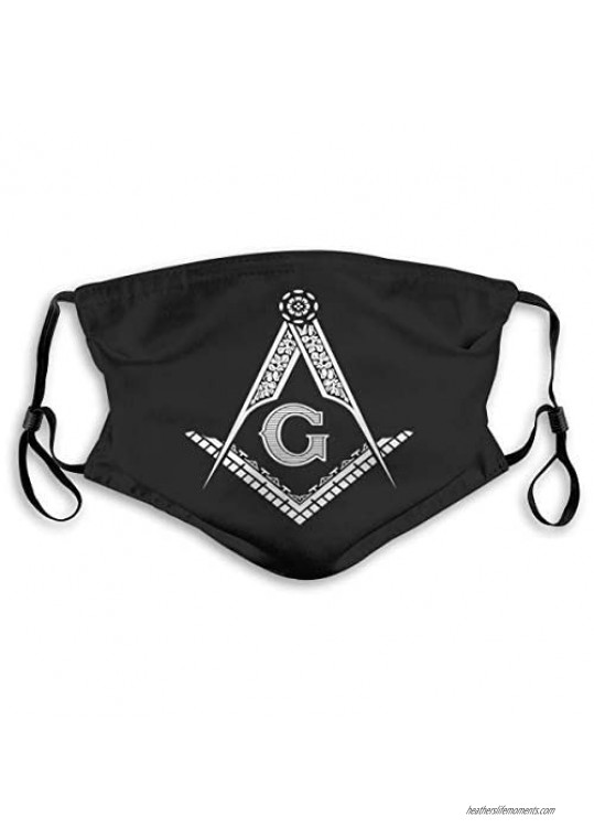 Freemason Logo Outdoor Mask Protective 5-Layer Activated Carbon Filters Adult Men Women Bandana