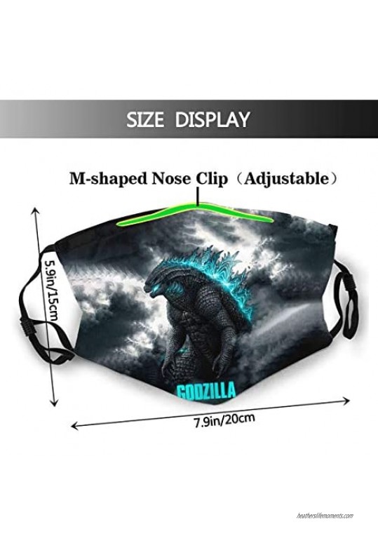 Godzilla 2 King of Monsters Outdoor Mask Protective 5-Layer Activated Carbon Filters Adult Men Women Bandana