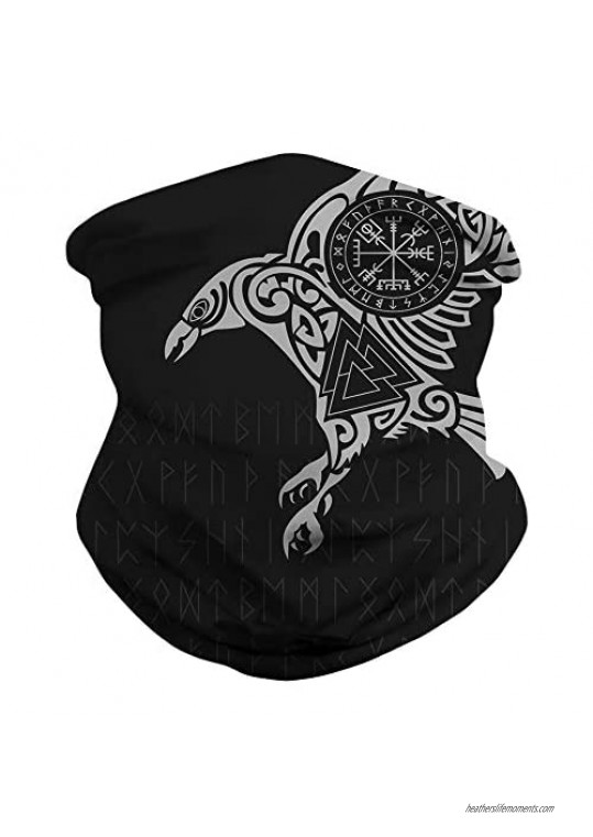 JooMeryer Seamless Bandanas Balaclava Face Mask Neck Gaiter Viking Print for Men Women