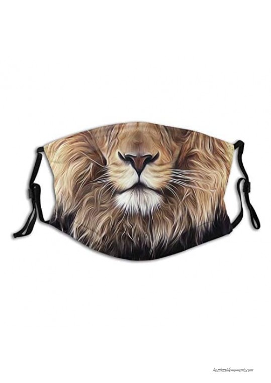 Lion Animal Face Mask Reusable Washable Balaclavas with 2 Pcs Filters