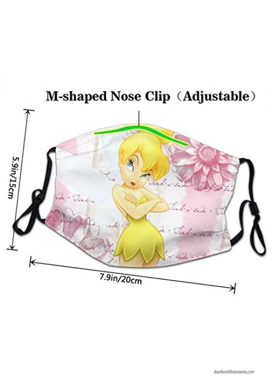 Multi Usage Face Cover Up Tinkerbell Reusable Face Mask Breathable Dust Mouth Mask