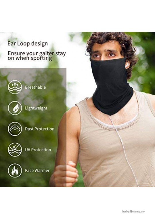 Omeneex Bandana Face Mask Breathable Rich Fabric UV Dust Protection Earloop Full Face Mask for All Year Round