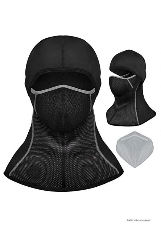 Overmont Balaclava Ski Mask – Outdoor Face Mask for Men & Women – Winter Face Covers Great for Skiing Snowboarding & Motorcycle Riding Black