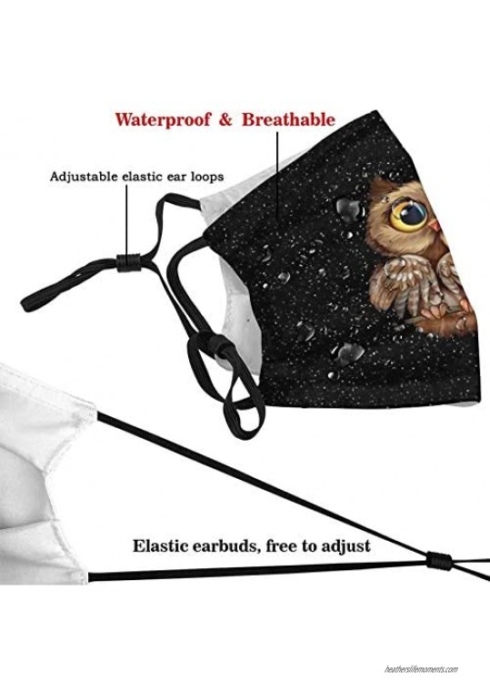 Owl Animal Balaclava mask with Filter for Adult Womens Mens Teens Washable Adjustable and Breathable Outside