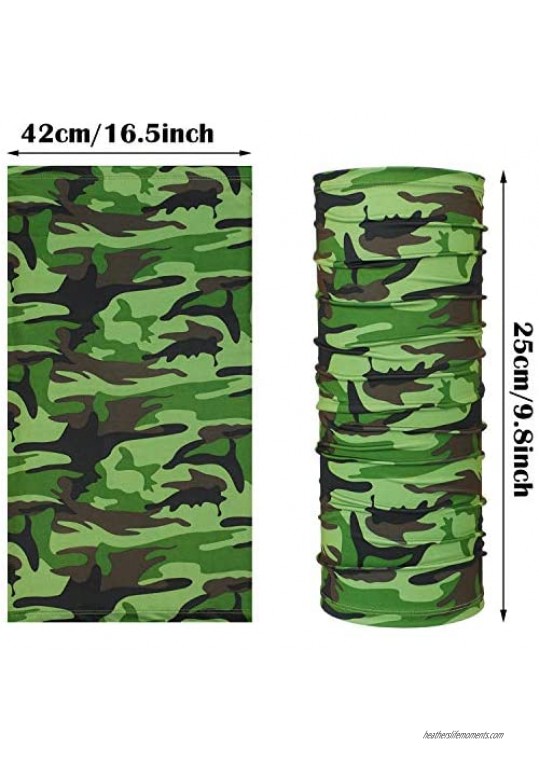 SATINIOR Summer Neck Gaiter Sun Protection Neck Gaiter Scarf UV Protection Balaclava Face Clothing for Outdoor Cycling Running Hiking Fishing Motorcycling (Camouflage Color and Pure Color 12)