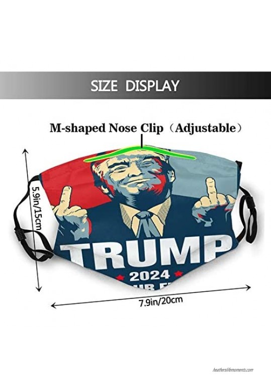 Trump 2024 Fuck Your Feelings Adult Reusable Dust Face Mask with Filter Breathable Safety Travel Mask