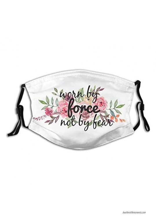Worn By Force Not By Fear Print Face Mask-With Filter Pocket-Unisex Funny Gifts Balaclava Bandana