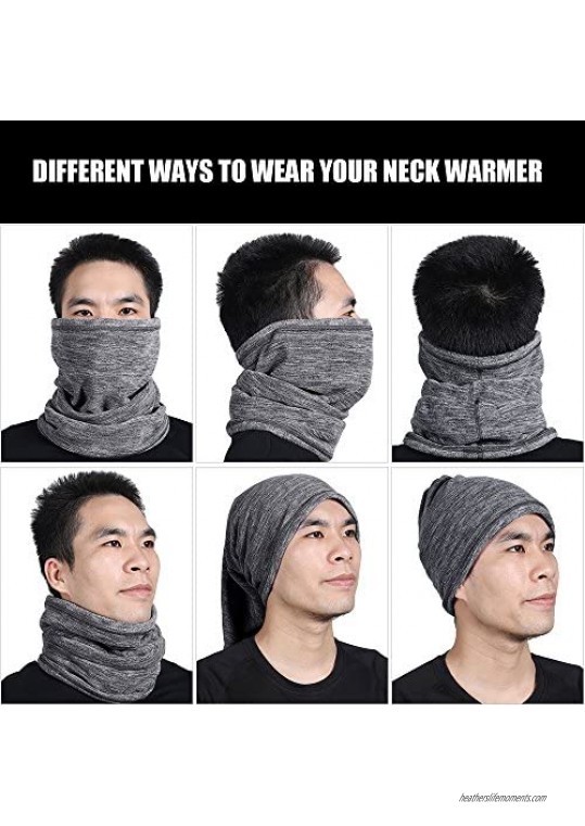 WTACTFUL Soft Fleece Neck Gaiter Warmer Face Mask for Cold Weather Winter Outdoor Sports