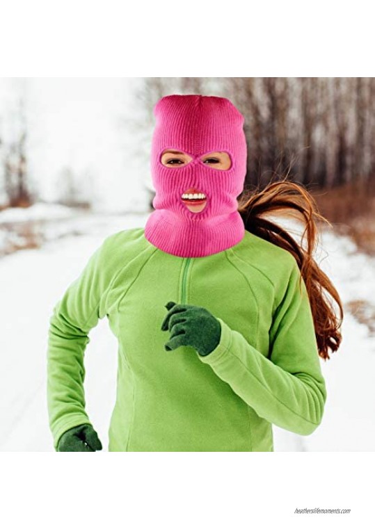 WXJ13 3 Colors 3-Hole Full Face Cover Soft Winter Balaclava Warm Knit Ski Mask Men & Women Outdoor Sports Knit Full Face Mask