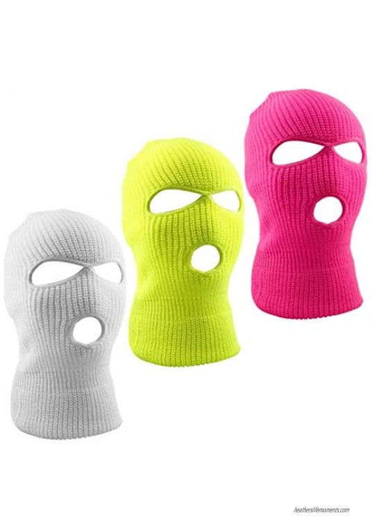 WXJ13 3 Colors 3-Hole Full Face Cover Soft Winter Balaclava Warm Knit Ski Mask  Men & Women Outdoor Sports Knit Full Face Mask