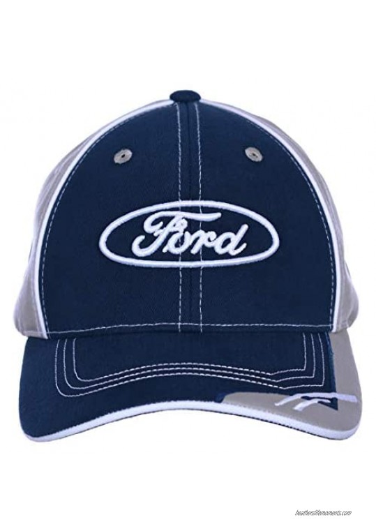 Checkered Flag Sports Men's Ford Logo Cap Adjustable Navy Blue & Gray Hat