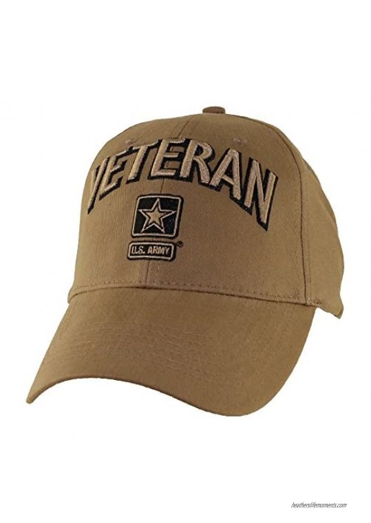 EAGLE CREST U.S. Army Veteran Baseball Hat Coyote Brown