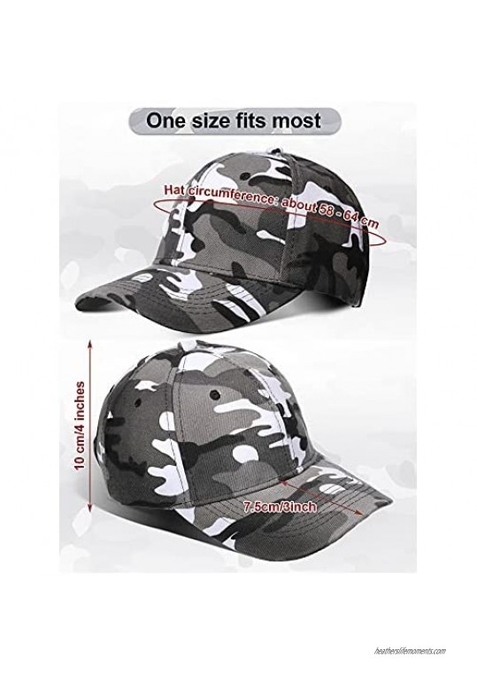 Geyoga 4 Pieces Men Camouflage Baseball Cap Army Military Camo Hat Camouflage Outdoor Sports Cap Camo Tactical Cap Hunting Fishing Hat for Men Women