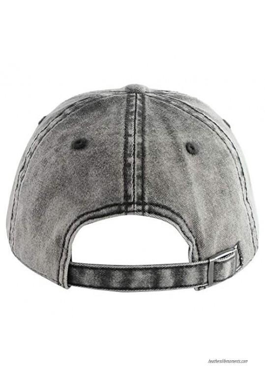 HH HOFNEN Vintage Distressed Washed Cotton Baseball Cap Adjustable Twill Low Dad Hat Unisex Style Headwear