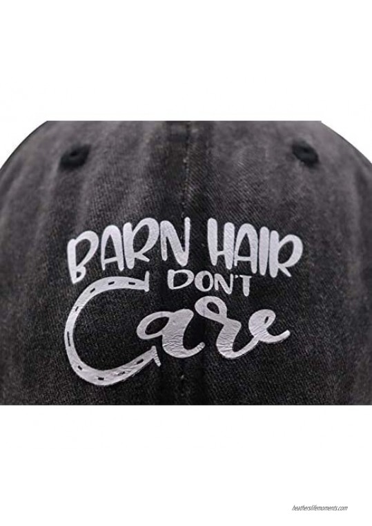 KKMKSHHG Barn Hair Don't Care Baseball Cap Adjustable Vintage Cotton Denim Dad Hat for Women and Men
