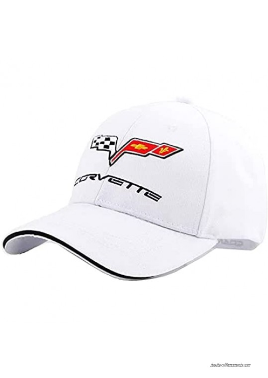 White fit Corvette Baseball Hat Cap Men and Women Adjustable Car Logo Cap Loyal Team Fans Car Racing Motor Cap