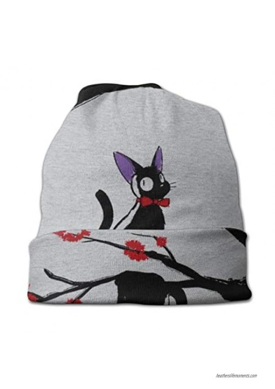 1005 Slouchy Knit Beanie for Men & Women - Winter Toboggan Hats for Cold Weather Jiji Under The Moon Studio Ghibli Beanie Cap Black