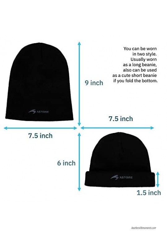 ASTORE Beanie for Men | Women Winter Hat | Slouchy Beanie | Black Beanie Hat