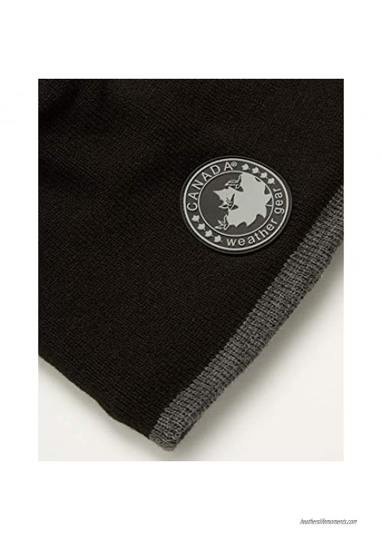 CANADA WEATHER GEAR Men's Winter Hat – Fleece Lined Knit Beanie (2 Pack)
