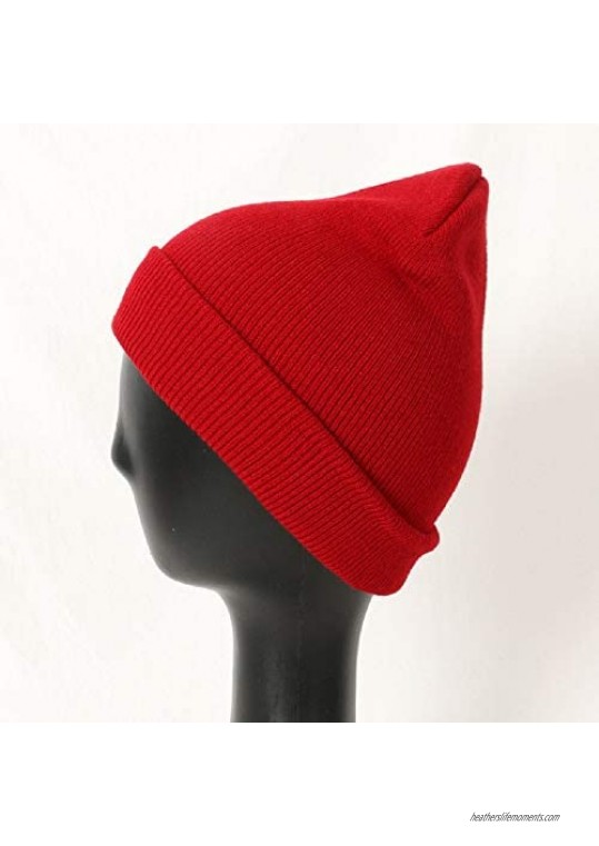 CANCA Unisex Cuff Warm Winter Hat Knit Plain Skull Beanie Toboggan Knit Hat/Cap