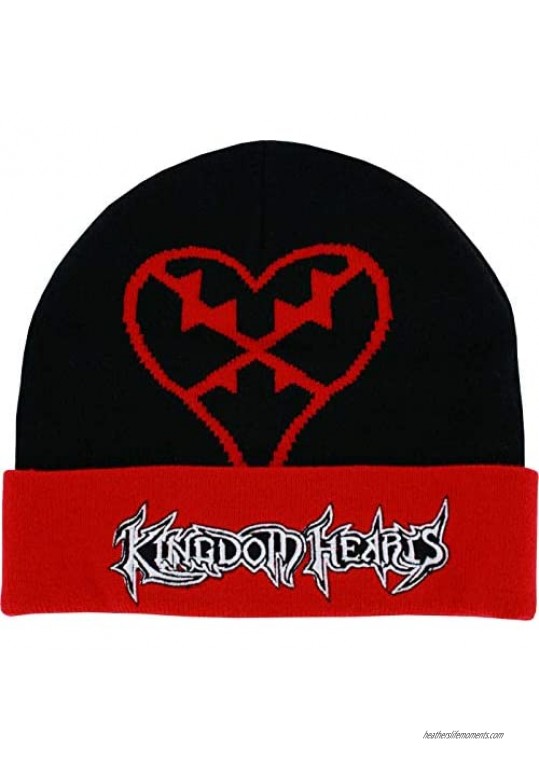 Concept One Standard Disney's Kingdom Hearts Embroidered Cuff Beanie  Black  One Size